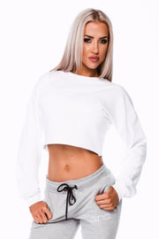SHORTY CROP JUMPER - WHITE